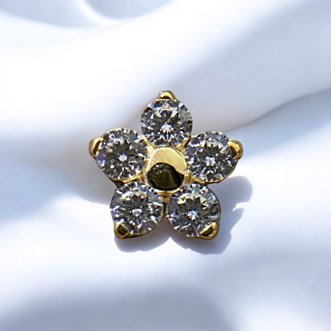 18k Gold Flower Gem - Neometal