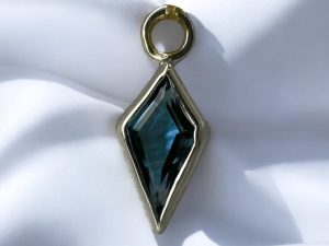 14k Gold Kite London Blue Topaz Charm