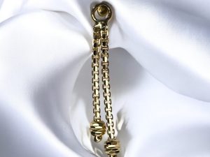 14K Gold Duo Bead Chain Charm