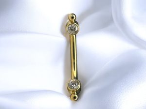 Single Bead Accent Curved Barbell  14K - BVLA