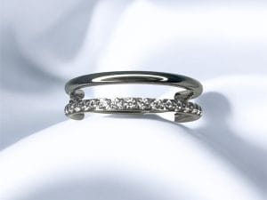 Double Row Stacked Clicker White CZ - Invictus