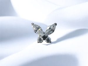 Butterfly End White CZ- Metal Mafia